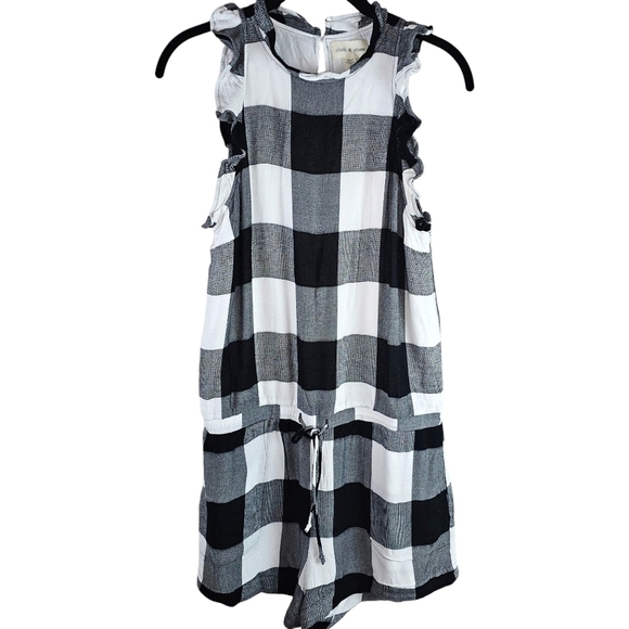Cloth & Stone Anthropologie Buffalo Plaid Ruffled Romper in Small - Picture 3 of 9